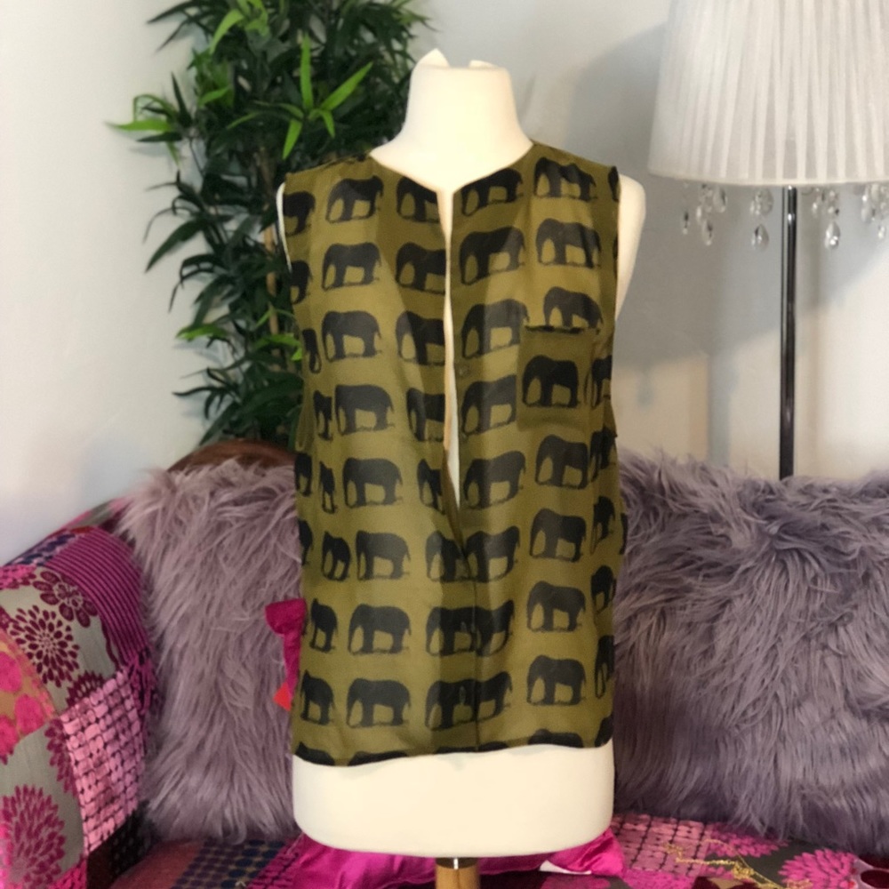 Elephant Olive Green Blouse